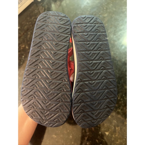 Reef Sandals Boys Sz 12 Toddler Youth Flip Flops Beach Red‎ Navy Summer - Picture 2 of 6